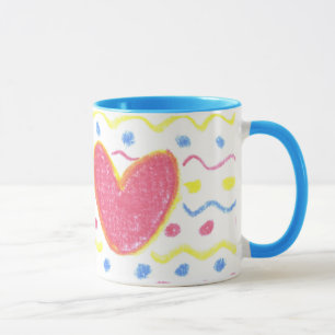 Coeur en pastel avec la tasse de vagues