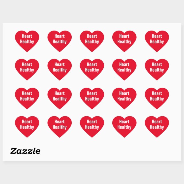 Coeur en santé Coeurs rouges Coeur Sticker (Feuille)