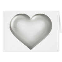 Coeur en verre argenté