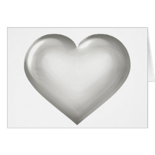 Coeur en verre argenté