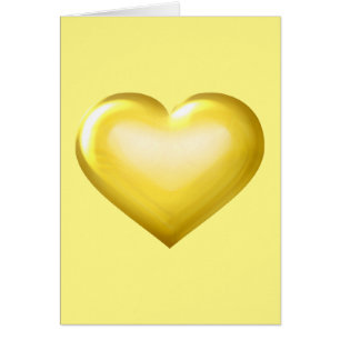 Coeur en verre d'or - Blanc à l'intérieur