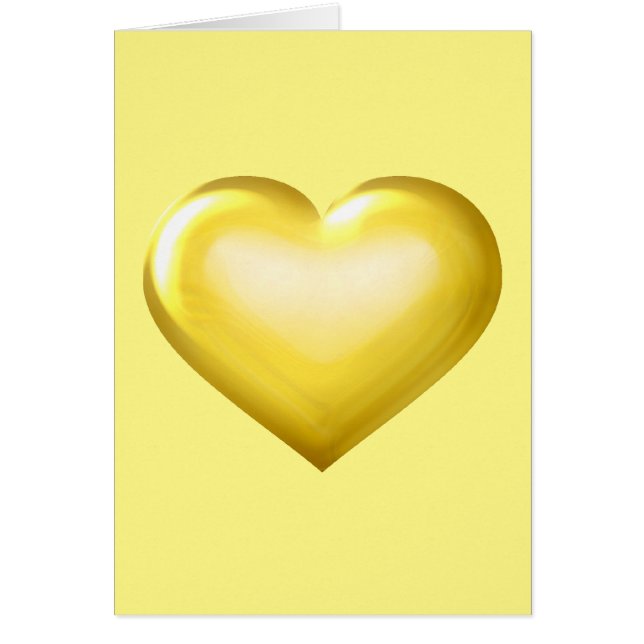 Coeur en verre d'or - Blanc à l'intérieur (Devant)