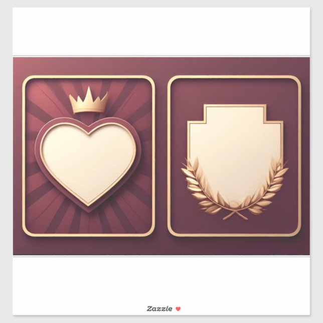Coeur et icônes de Laurel Étiquette (Feuille)