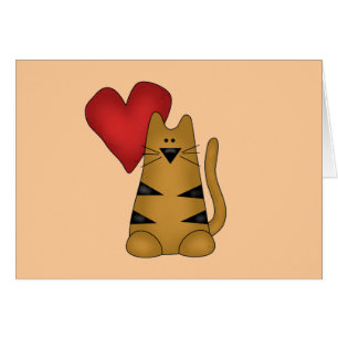 Coeur et T-shirts et cadeaux rayés de chat