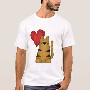 Coeur et T-shirts et cadeaux rayés de chat