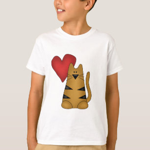 Coeur et T-shirts et cadeaux rayés de chat