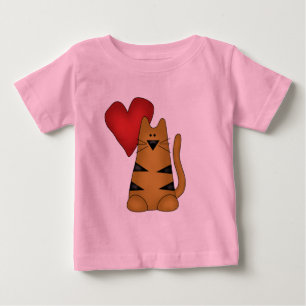 Coeur et T-shirts et cadeaux rayés de chat