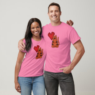Coeur et T-shirts et cadeaux rayés de chat