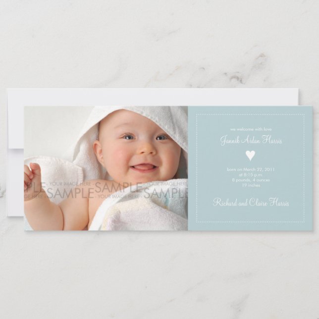 Coeur ・ Faire-part bébé (Devant)