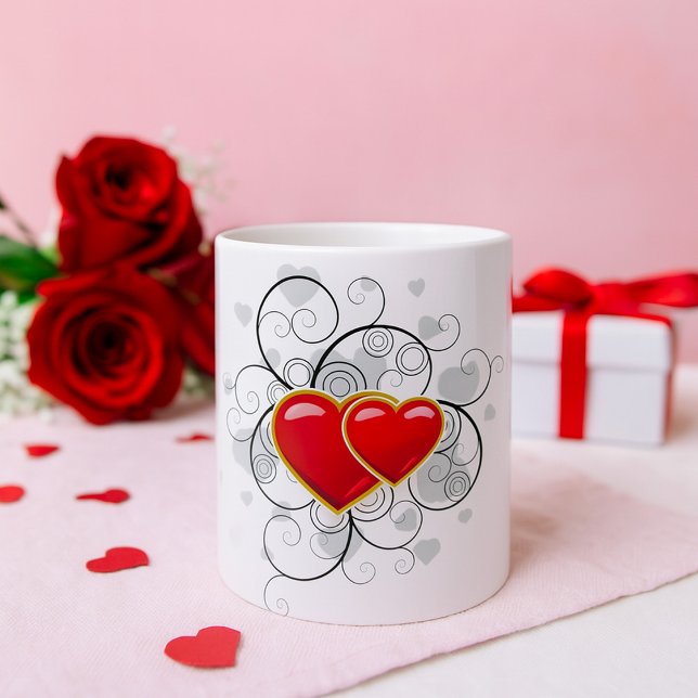 Coeur fantaisie rouge amour café Mug (Créateur téléchargé)