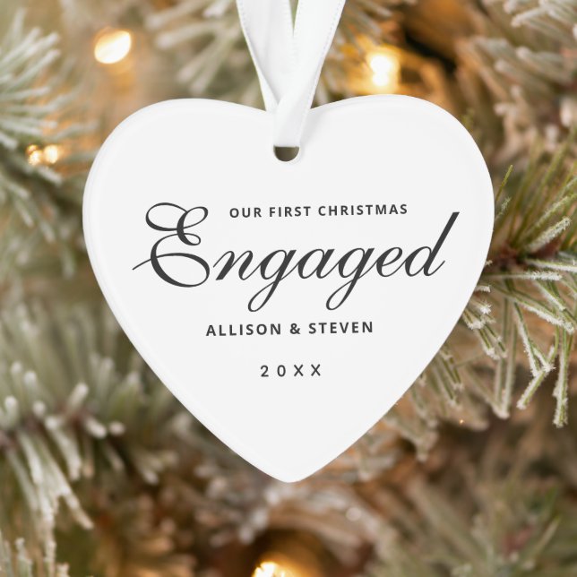 Coeur Fiançailles de Noël personnalisé (Arbre)