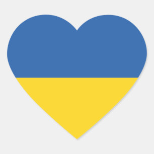 Cœur Flag of Ukraine Button Square Sticker