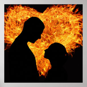 Coeur flamboyant Affiche de la Saint-Valentin