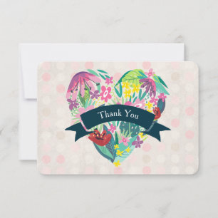 Coeur floral mignon en Merci rose et vert