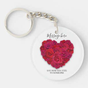 Cœur Floral Romantique Rose Rouge Texte Personnali