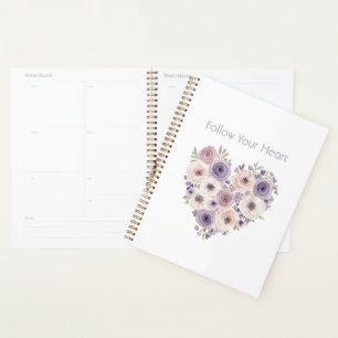 Cœur floral rose violet blanc