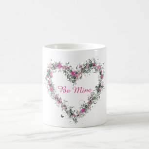 Coeur floral Soyez mien Mug