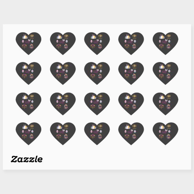 Cœur Forfait Pâques, Sticker Pâques drôle (Feuille)