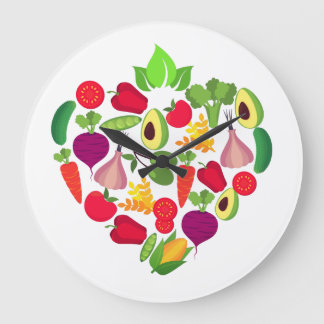 Coeur Fruits et légumes" Große Wanduhr