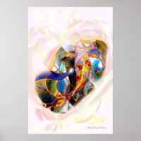 Coeur Full Koi Art Moderne Wall Déco Poster