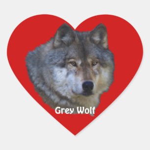 Cœur GRAY WOLF Wildlife Heart Sticker Collection