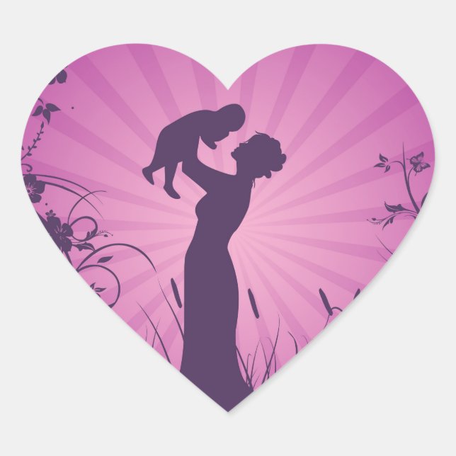 Cœur Happy Mom Sticker (Devant)