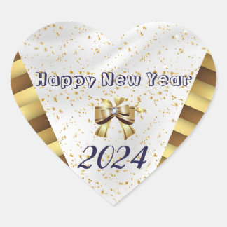 Cœur Happy new year or élégant Sticker