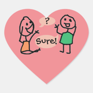 Cœur Hey Wanna Heart Sticker par RoseWrites