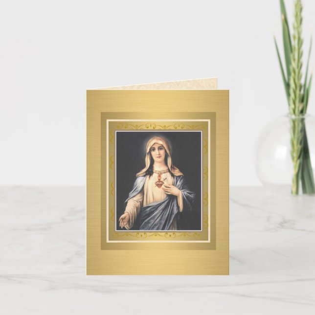 Coeur impeccable de carte de voeux de Vierge Marie (Devant)