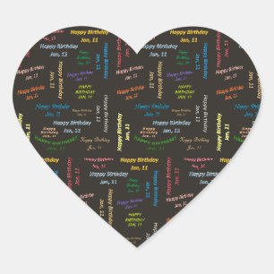 Cœur Janvier, 11 Anniversaire Sticker