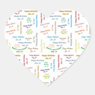 Cœur Janvier, 13 Anniversaire Sticker