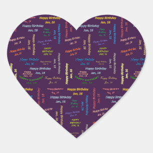 Cœur Janvier, 16 Anniversaire Sticker