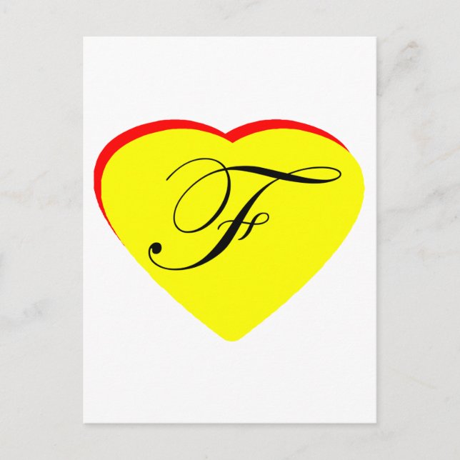 Coeur Jaune Rouge F Faire-part de mariage Le MUSÉE (Devant)