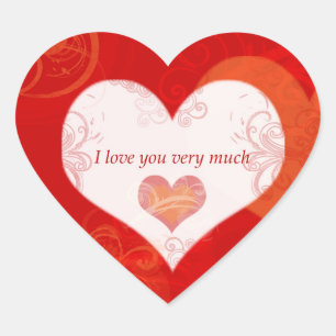 Cœur Je T'Aime Beaucoup Sticker En Forme De Coeur