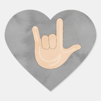 Cœur Je t'aime (ILY) Sticker ASL