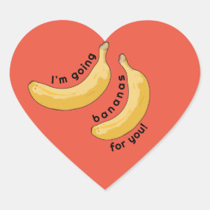 Cœur Je vais chercher des bananes pour vous Sticker