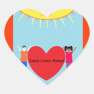 Cœur Jésus aime toujours Sticker