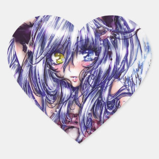 Cœur Joli Sticker fille de chat