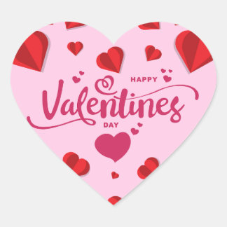Cœur Joyeux Valentines Jour Sticker Coeur Rose