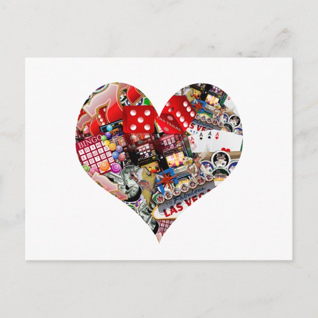Coeur - Las Vegas Jouer Forme de carte (Devant)