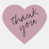 Lovely Mauve - Sticker Merci Coeur Rose