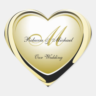 Cœur Magnifique Gold Heart Notre Sticker Mariage