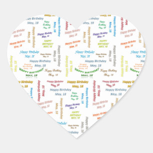 Cœur Mai, 18 Anniversaire Sticker