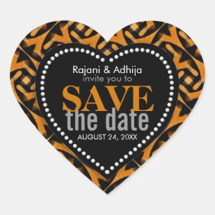 Cœur Mariage Tribal de la Terre Sauvez la date Sticker 