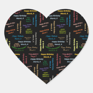 Cœur Mars 8 Anniversaire Sticker