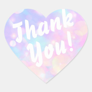 Cœur Merci! Bulles sur Sticker Coeur Rose