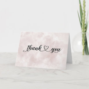 Coeur Merci Souriant Sur Aquarelle Rose