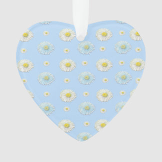 Coeur Motif de marguerite blanc et bleu clair