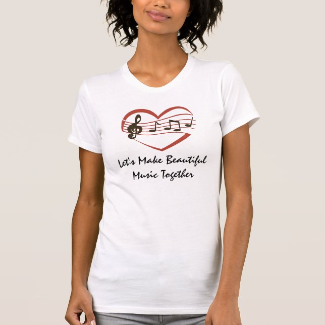 Coeur musical T-shirt de la femme de Valentine (Devant)