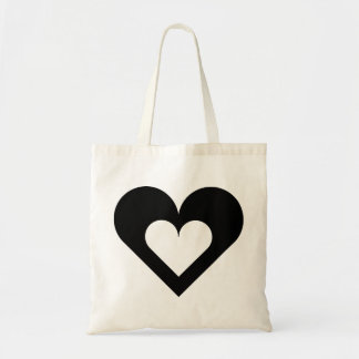 Coeur noir sur le Sac fourre-tout du coeur